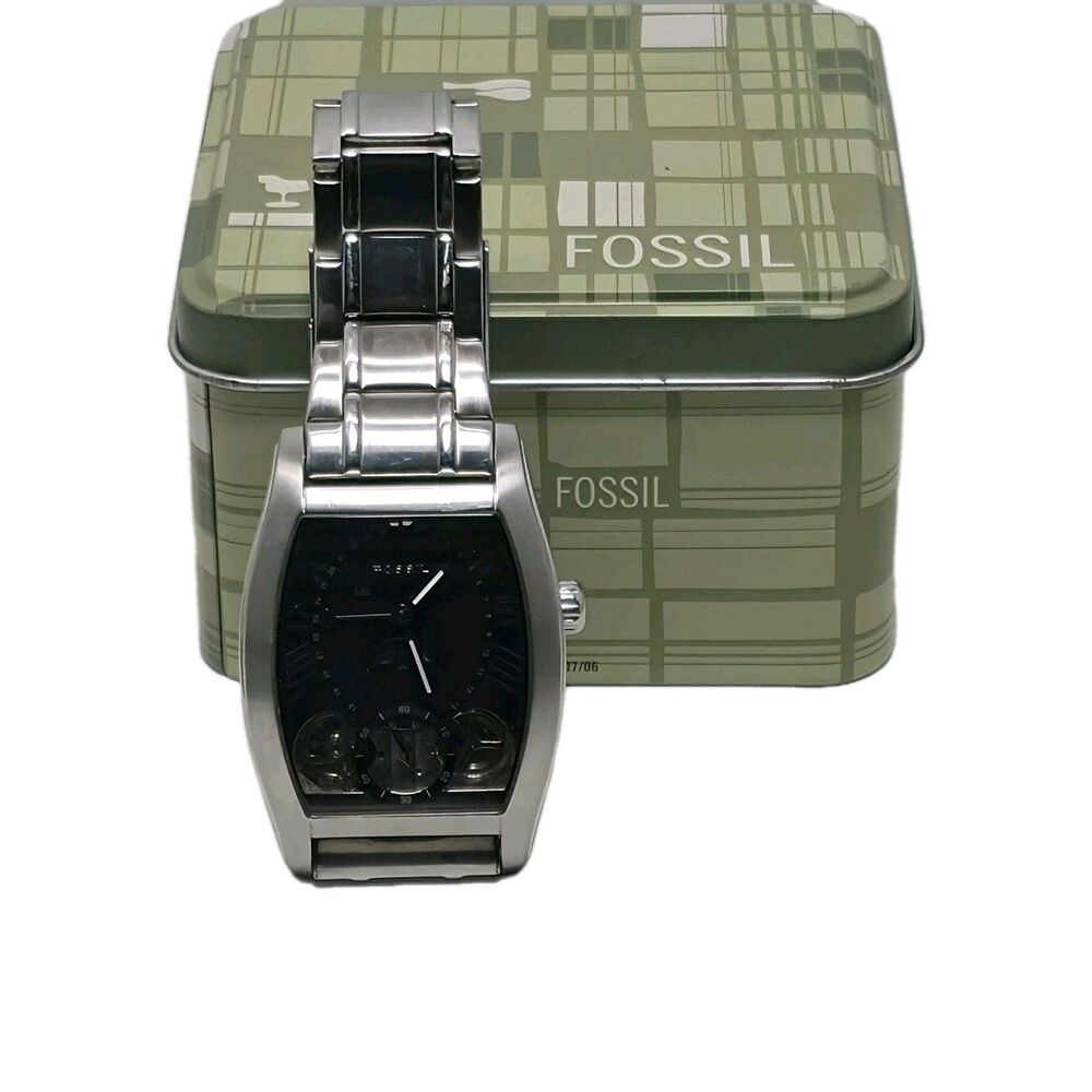 Fossil Arkitekt Twist ME-1014 Men's Tonneau Skeleton Moon Phase Watch